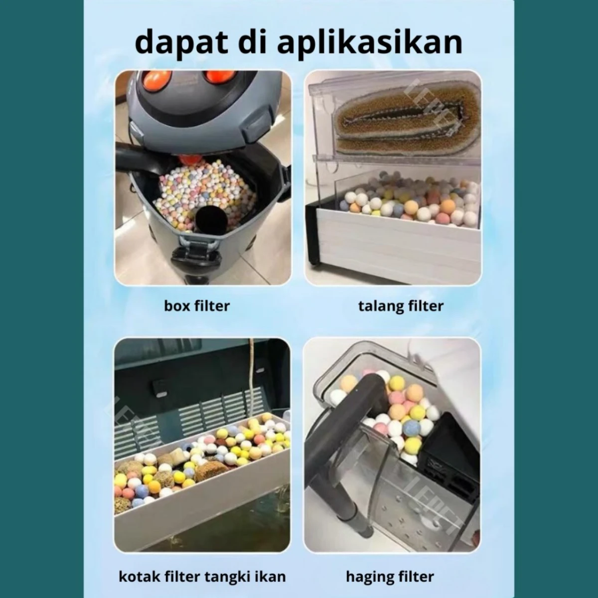 LEPET BIO BALL RAINBOW LPLC06 SUPER MEDIA FILTER AQUARIUM UK RUMAH BAKTERI 500G foto 4