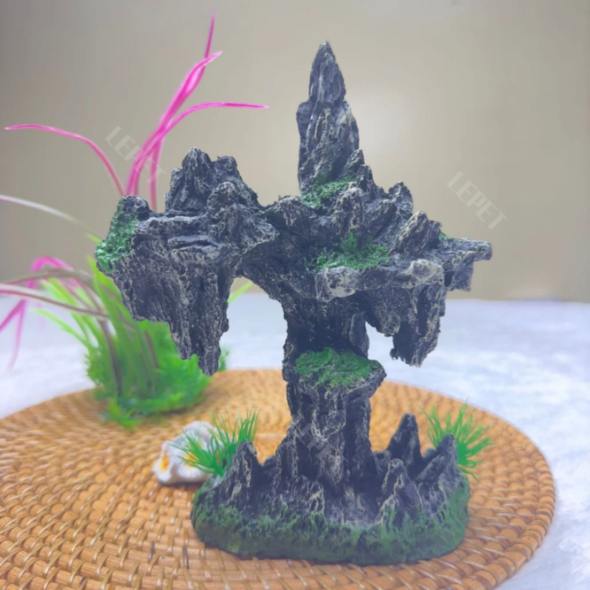 LEPET Hiasan Aquarium 259A / Tangki Ikan Iansekap Bebatuan Dekorasi Resin Ornamen Simulasi Batu foto 3